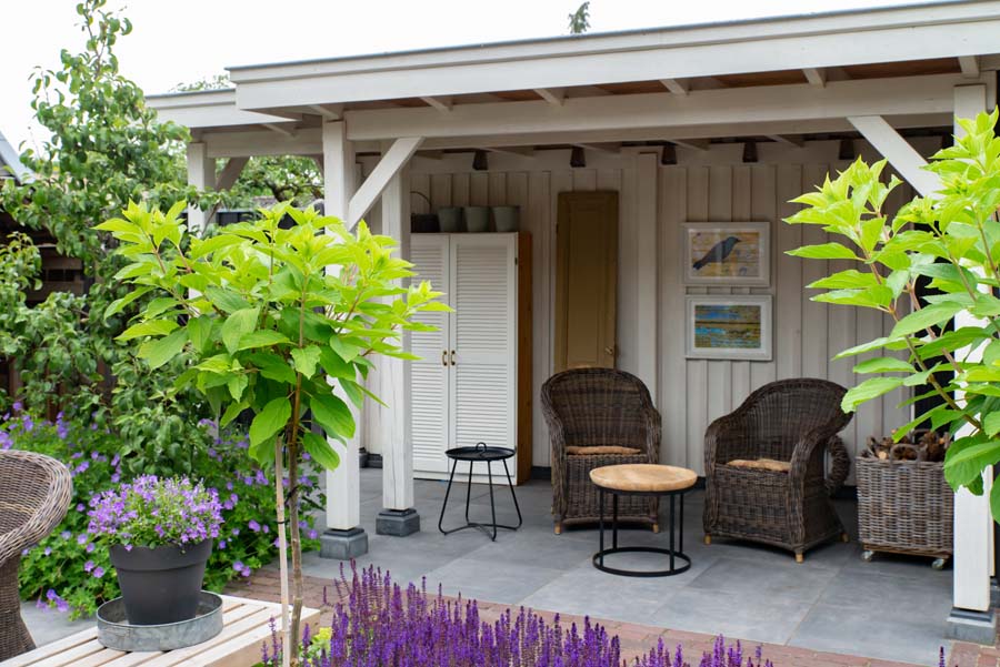 groen paarse tuin met cortenstaal waterelement (5)